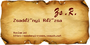 Zsadányi Rózsa névjegykártya